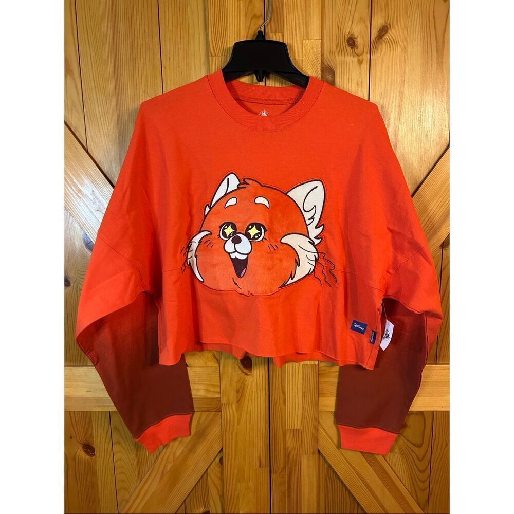 Disney Spirit Jersey Cropped Red Panda Long Sleeve T-Shirt NWT Size Medium (6258